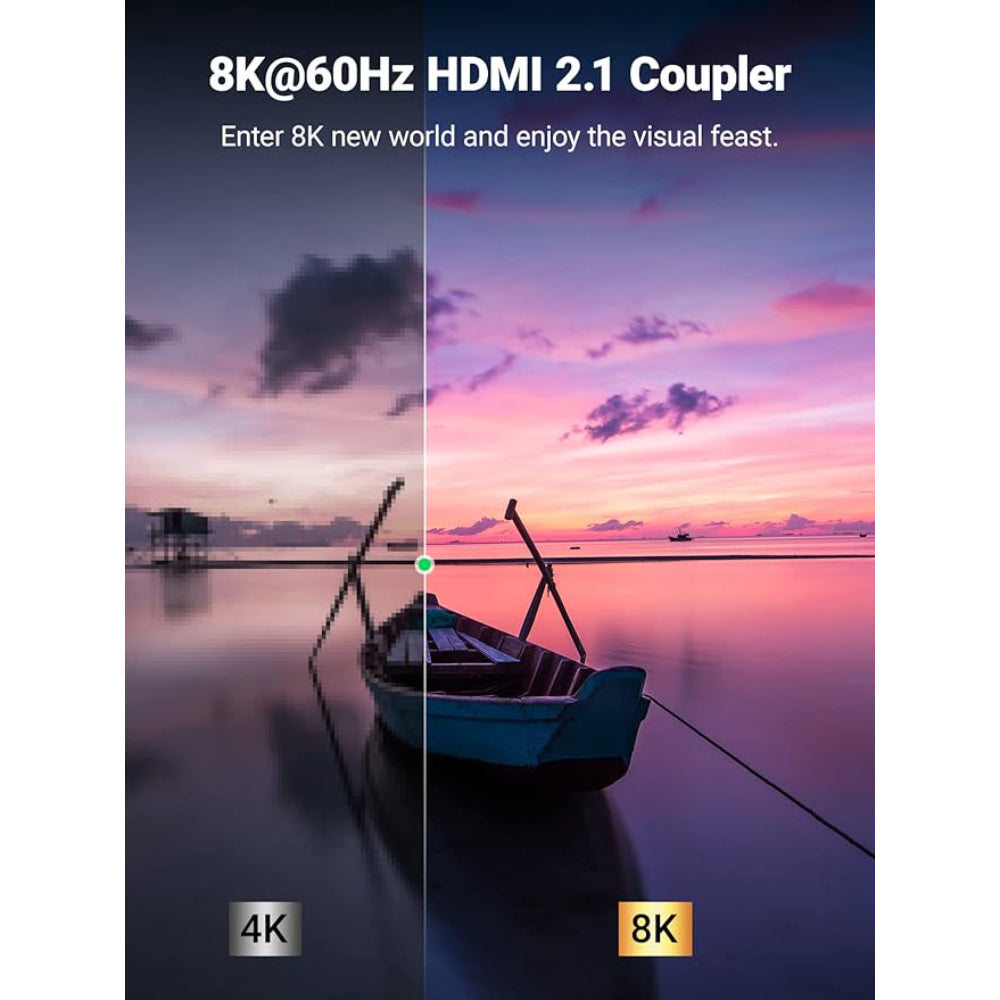 ADAPTOR video Ugreen, "HD159" cupla extender HDMI (M) la HDMI (M), rezolutie maxima 8K UHD la 60 Hz, conectori auriti, aluminiu, gri "90592" - 6957303895922