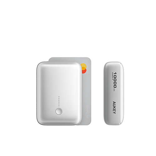 POWER BANK Aukey 10.000 mAh, 20W two-way incarcare rapida, 1 x USB-C, 1 x USB-A, 180g, alb, "LLTSN1053139" - 689323788293