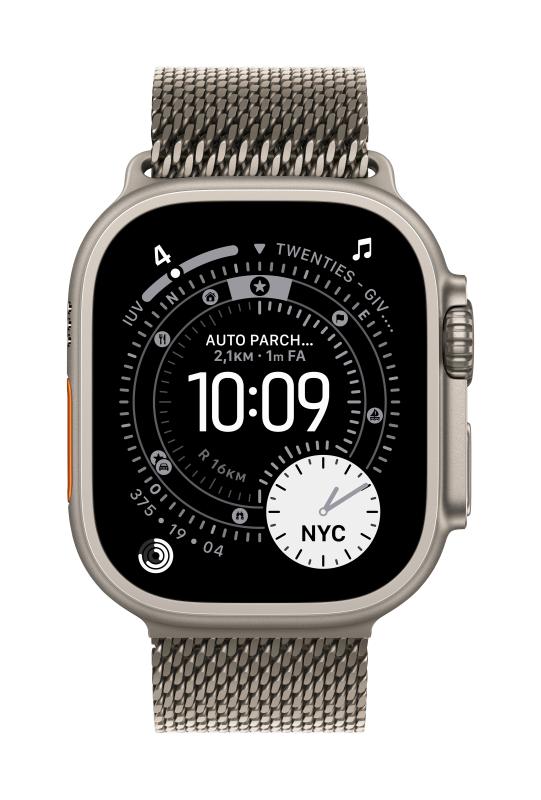 Apple Watch 49mm Natural Titanium Milanese Loop - Large
