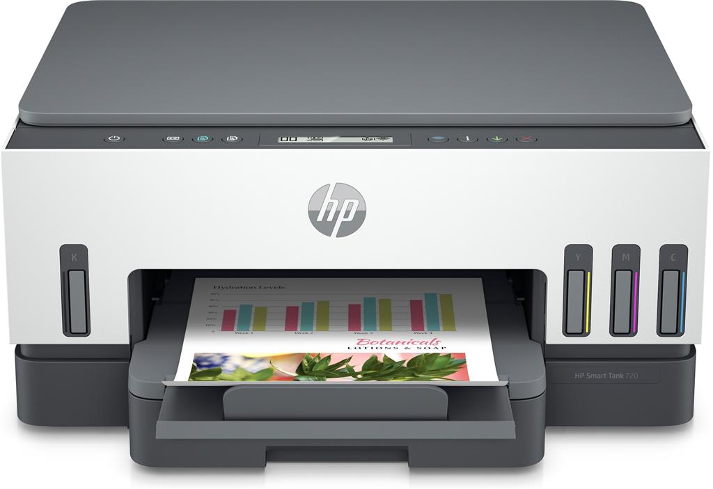 Multifunctional Inkjet CISS Color HP Smart Tank 720 All-in-One,A4,Functii:Impr|Scan|Cop,Viteza Print Mono:15 ppm,Viteza Print color:9 ppm,Conectiv:USB|WiFi|BTH,Duplex:Da,ADF:Nu"6UU46A"