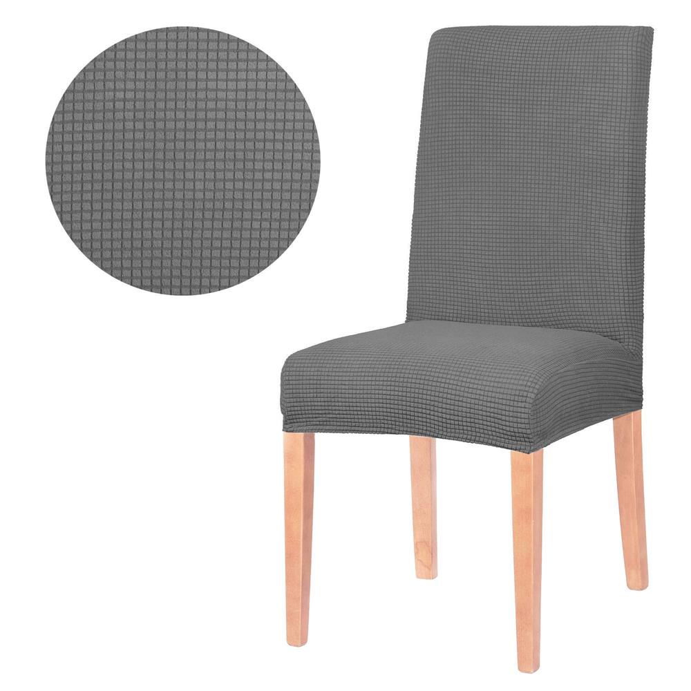 Husa universala pentru scaun, marime universala, poliester si spandex, 45 cm x 60 cm, gri