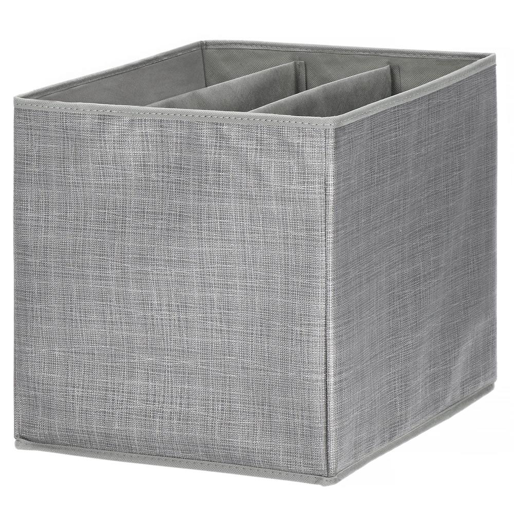 Organizator dulap tip lada cu 3 sertare, Sersimo, textil, gri