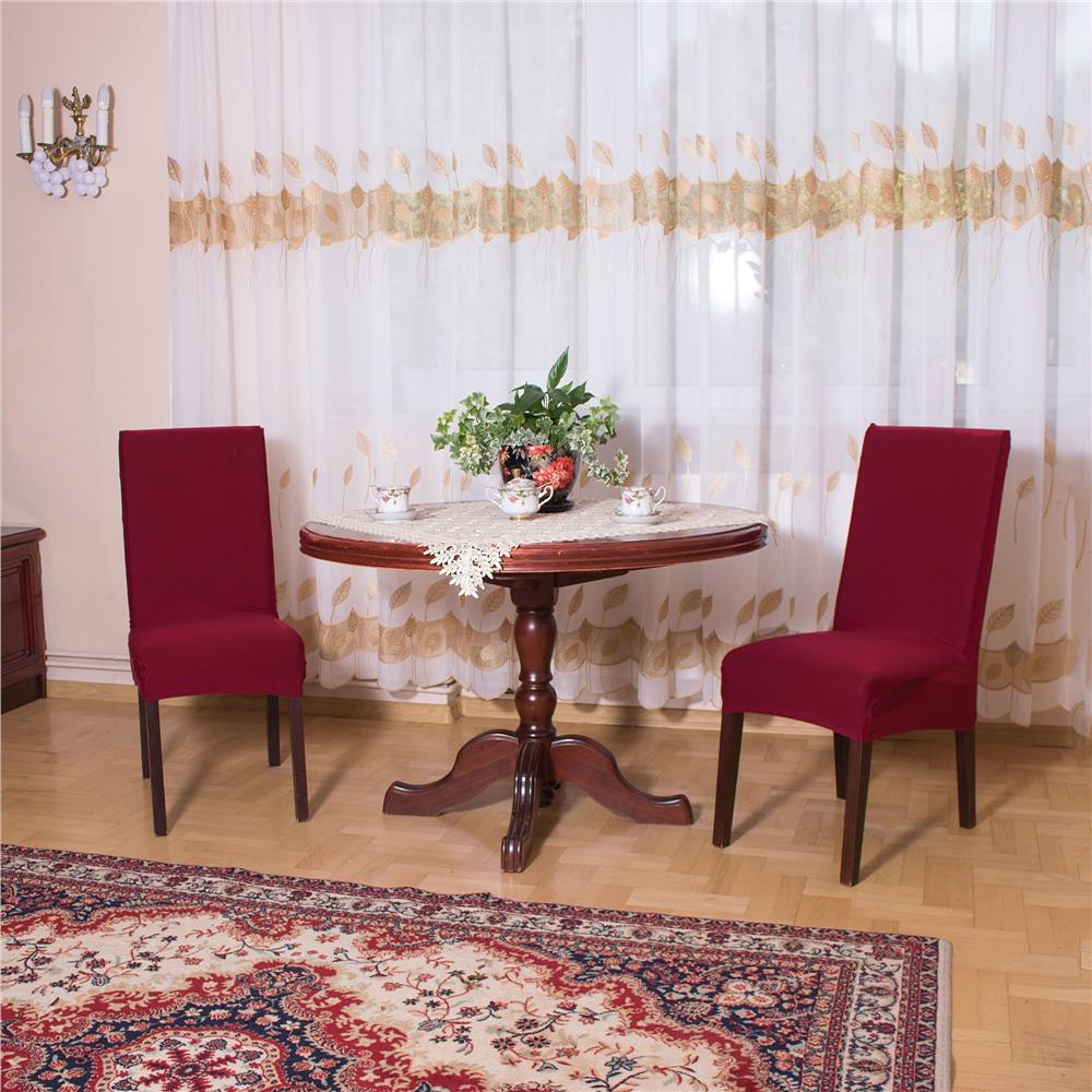 Set 4 huse universale pentru scaun, marime universala, poliester si spandex, 45 x 60 cm, grena