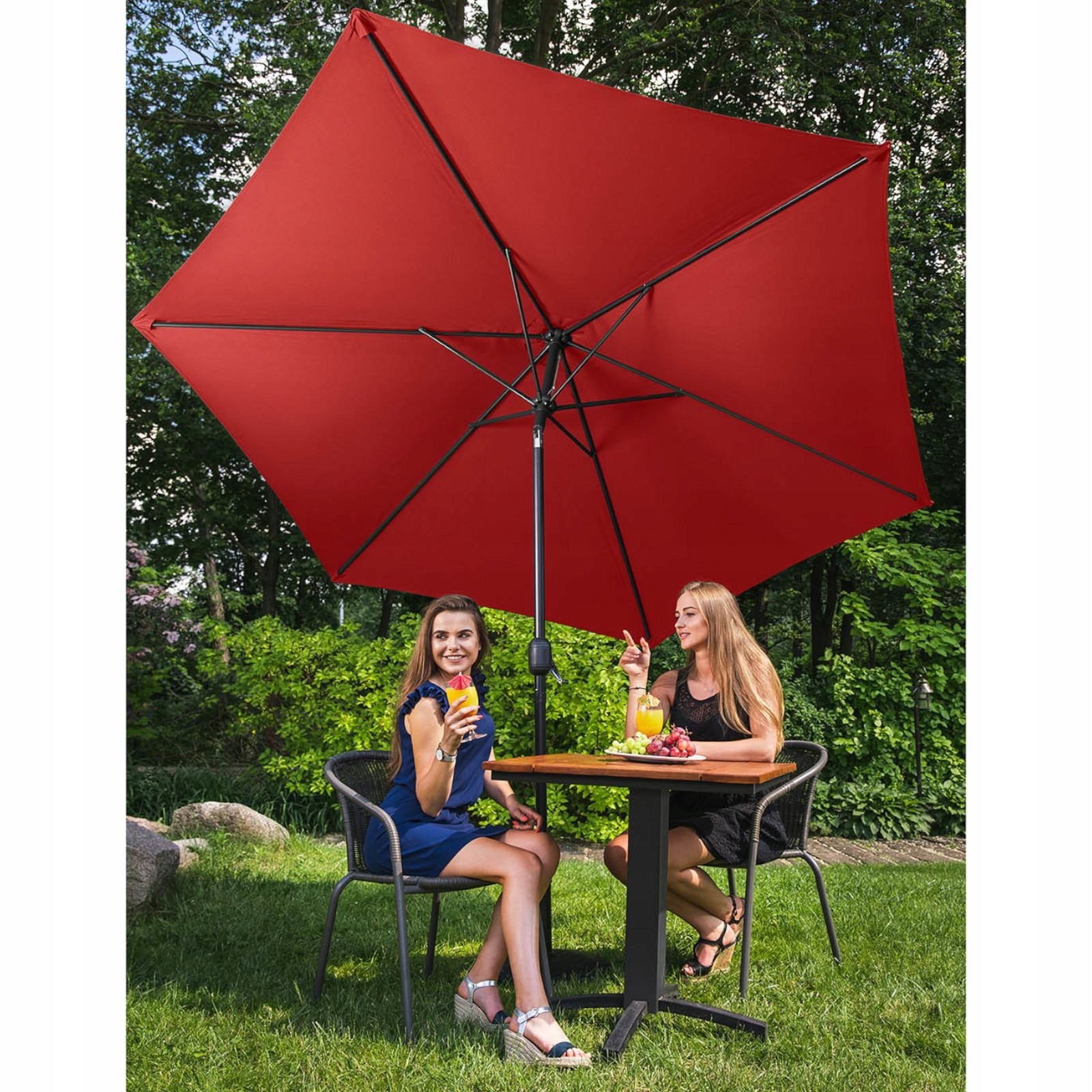 Umbrela terasa gradina, cu inclinare si husa, 300cm, Rosu