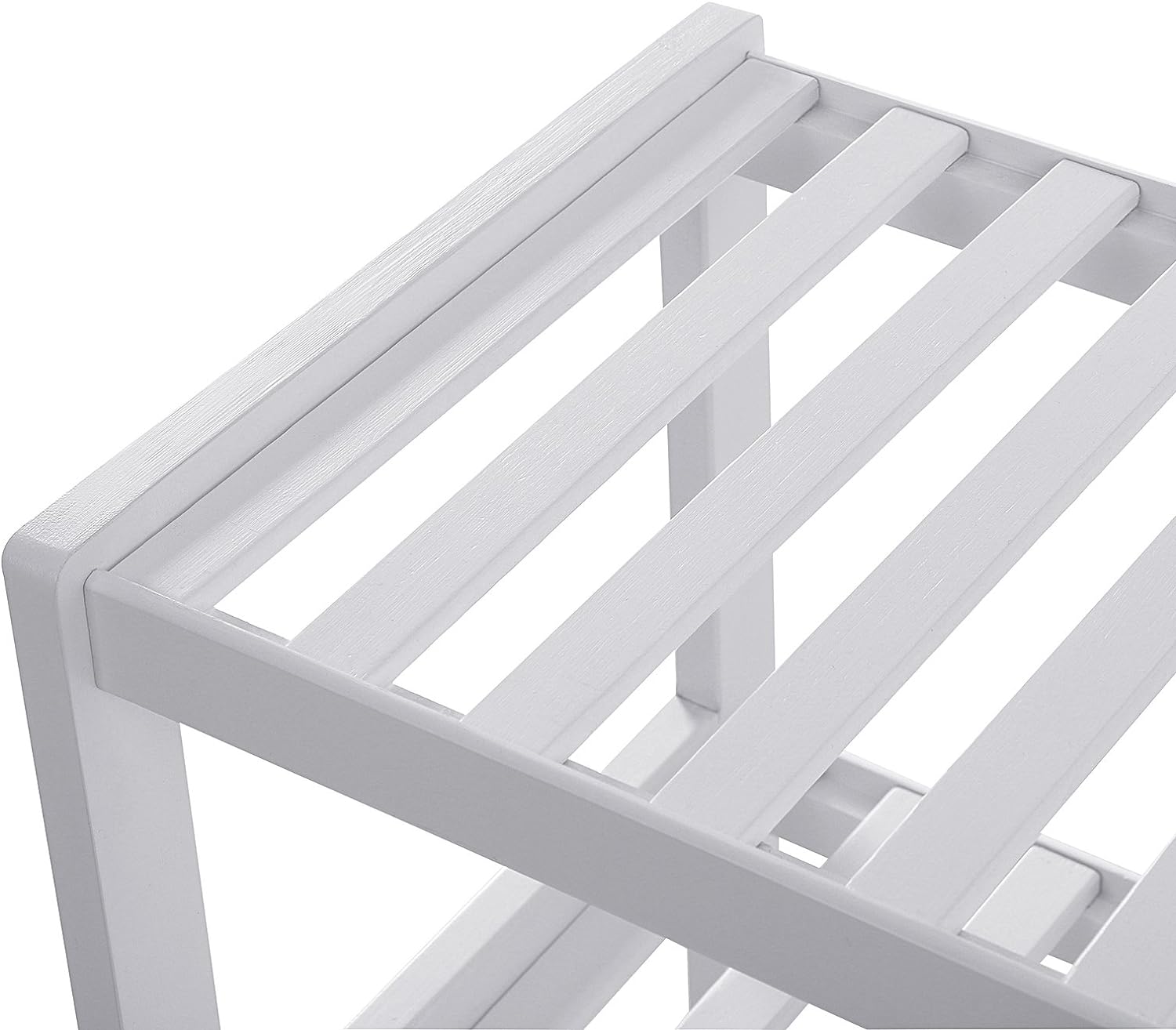 SONGMICS Raft de depozitare din bambus, cu 3 niveluri, 26x70x55cm, alb