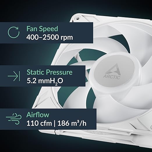 Set 3 ventilatoare Arctic "P14 Pro A-RGB", 140mm, 400 - 2500 rpm, FDB, 110 cfm, 4-Pin Fan Plug + 4-Pin Socket, RGB: 3-Pin A-RGB Plug + 3-Pin Socket, lungime cablu 400 mm + 80 mm Daisy-Chain, alb, "ACFAN00321A"