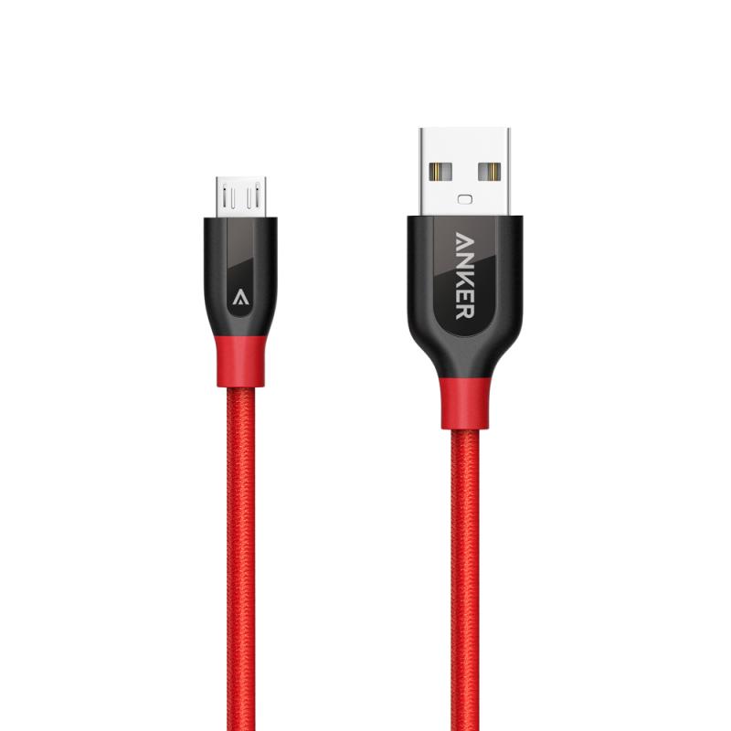 Anker Cablu Premium microUSB 1m Red (Cablu premium Anker PowerLine+ microUSB 1 metru Red)