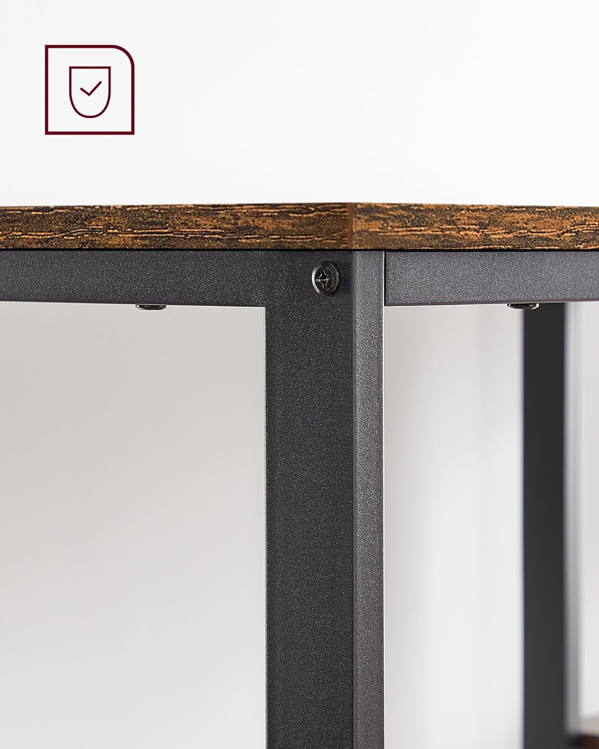 VASAGLE Birou cu 2 rafturi stanga sau dreapta, stil industrial, 60x140x76 cm, maro rustic - 10