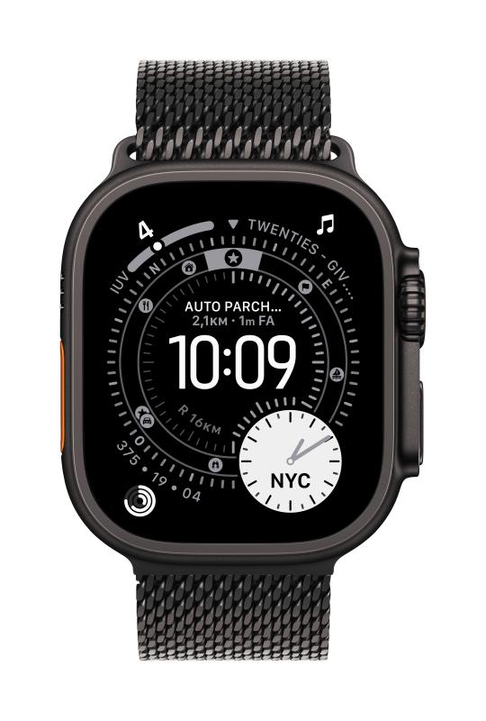 Aw Band 49MM Titanium Milanese Black M (Curea pentru Apple Watch 49MM Black Titanium Milanese Loop - Medium)