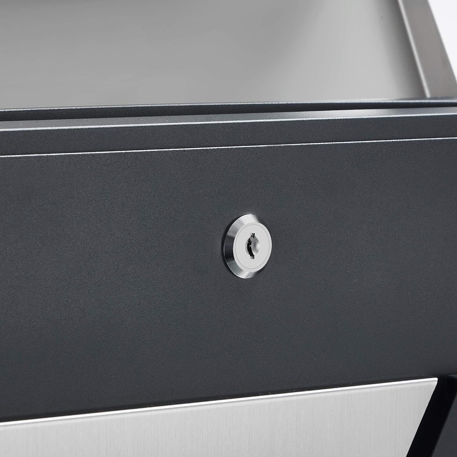 SONGMICS Cutie postala de exterior, pentru gard sau perete, din otel si inox, 37x11x37cm, argintiu inox si gri inchis
