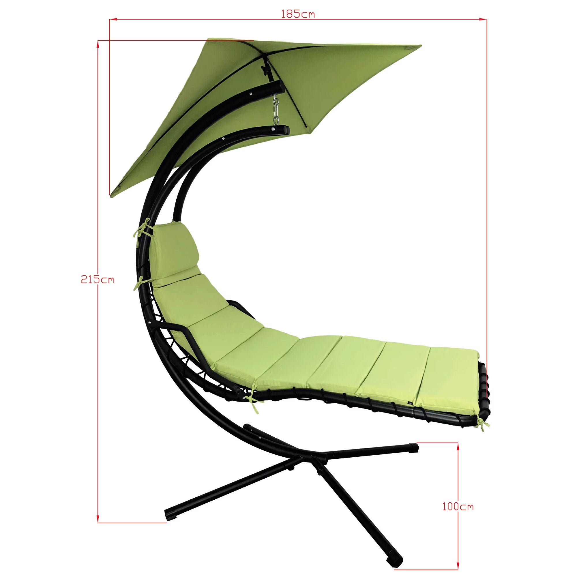 Leagan balansoar pentru gradina sau balcon, Bora Bora, 190x100x220 cm, verde