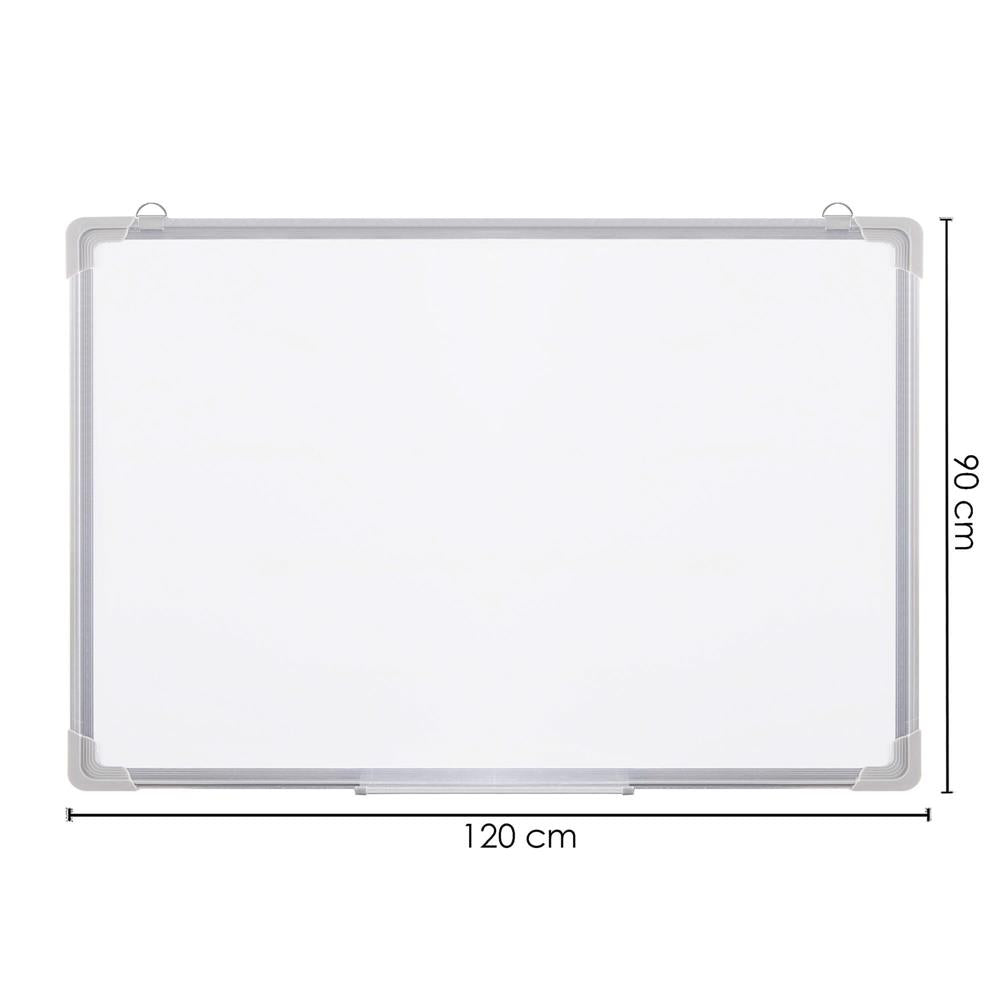 Tabla de scris de perete, magnetica, cu raft inferior, 90x120cm, alb