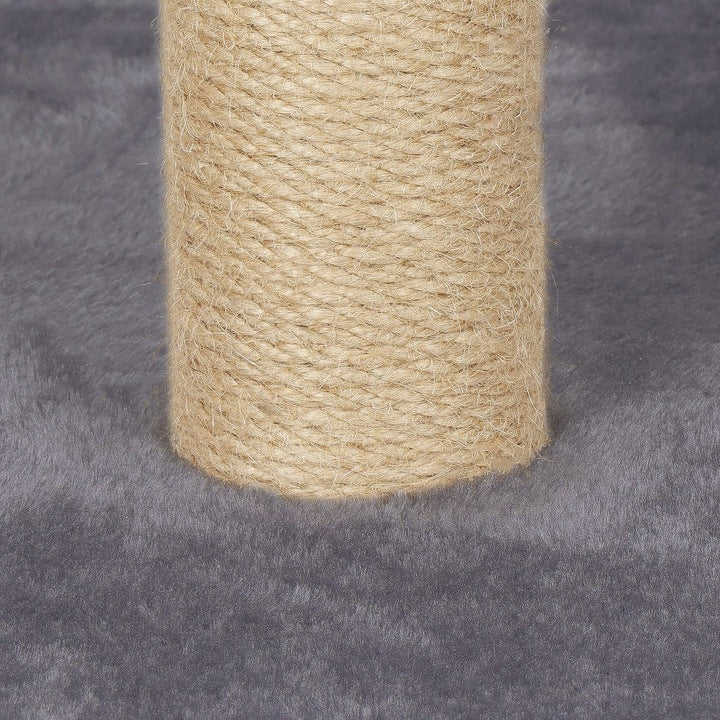Ansamblu de joaca pentru pisici, cu loc pentru zgariat si sfoara, 75cm, gri inchis