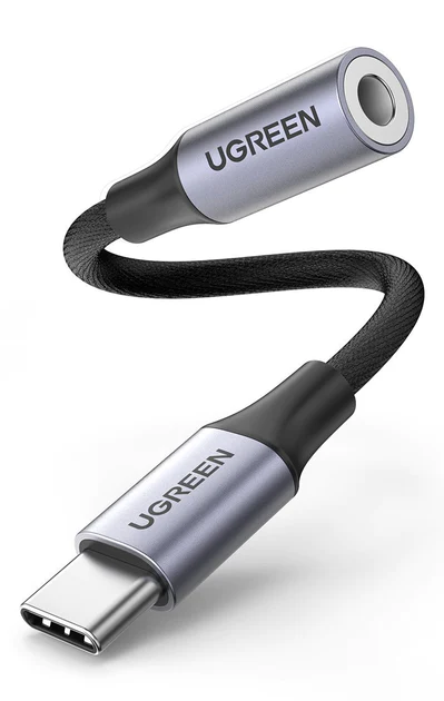 CABLU audio Ugreen, "AV161", USB Type-C (T) la 3.5 mm jack (M), lungime 15cm, gri "80154" - 6957303881543