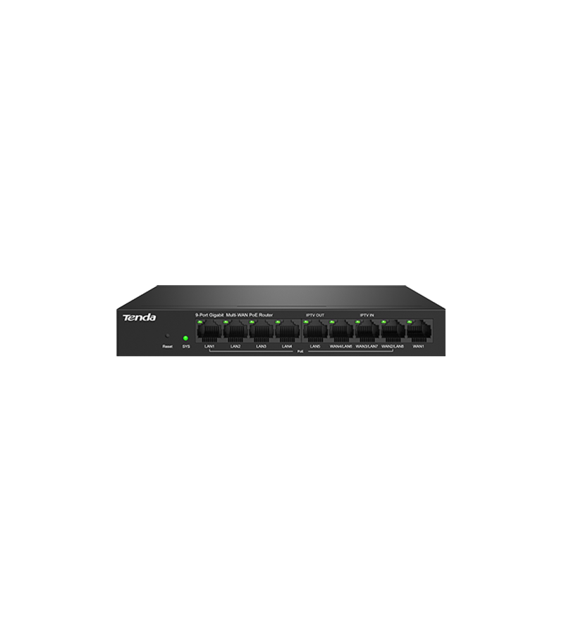 ROUTER Tenda 9 porturi Gigabit Ethernet, din care 8 porturi PoE+ IEEE 802.3at/af, "G0-8G-POE"