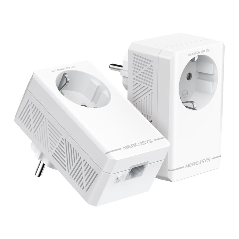 Mercusys P-LINE WI-FI AV1000 Kit (AV1000 Gigabit Passthrough Powerline Starter Kit Kit: 2× MP500P Speed: 1000...)