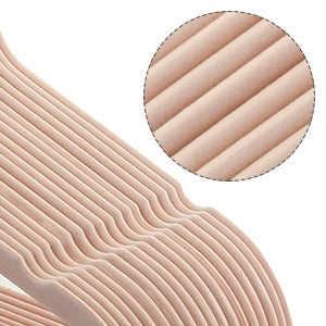 Set de 50 de umerase pentru haine, anti-alunecare cu catifea, bara de cravata si carlig pivotant, 43,5 cm, roz deschis