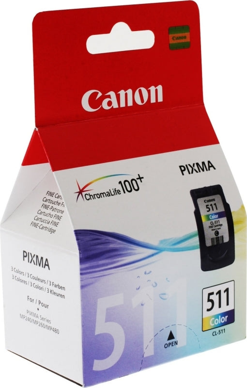 Cartus Cerneala Original Canon Color, CL-511, pentru Pixma IP2700|MP230|MP240|MP250|MP260|MP270|MP280|MP282|MP480|MP490|MP495|MX320|MX330|MX340|MX350|MX360|MX410|MX420 , 244, , "BS2972B001AA"