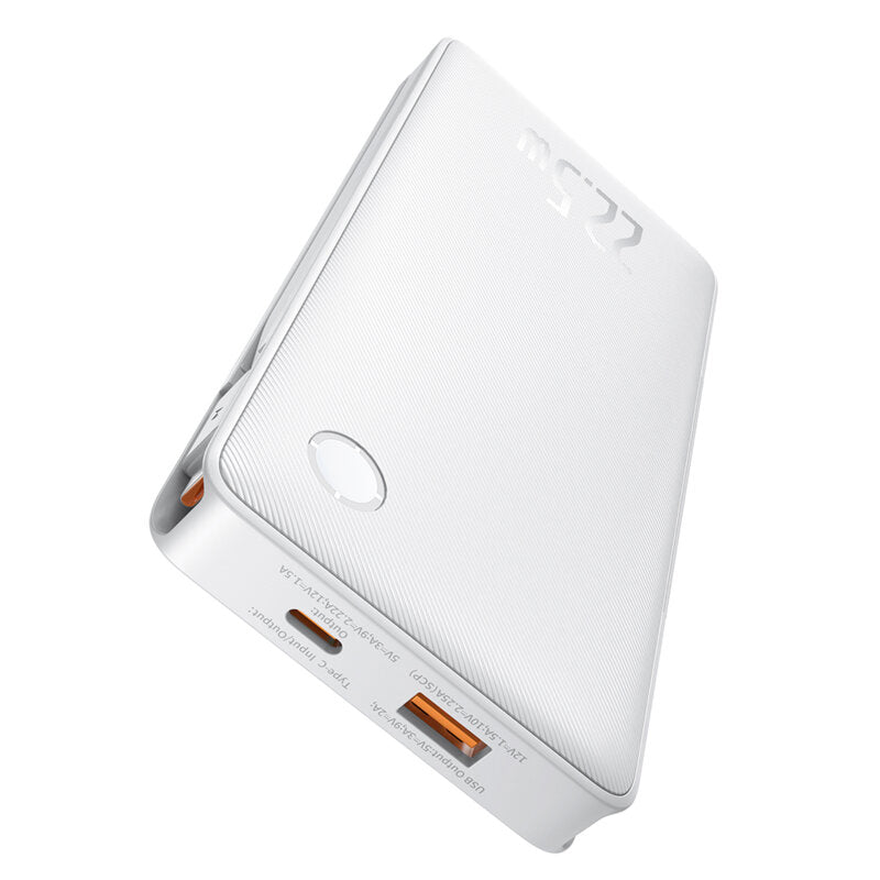 POWER BANK Baseus Airpow lite, 10000mAh, 22.5W, 1 x USB; 1 cablu x USB Type-C, 1 cablu x Iphone Lightning, total 3A, alb, "P10067501213-00" - 6932172652616