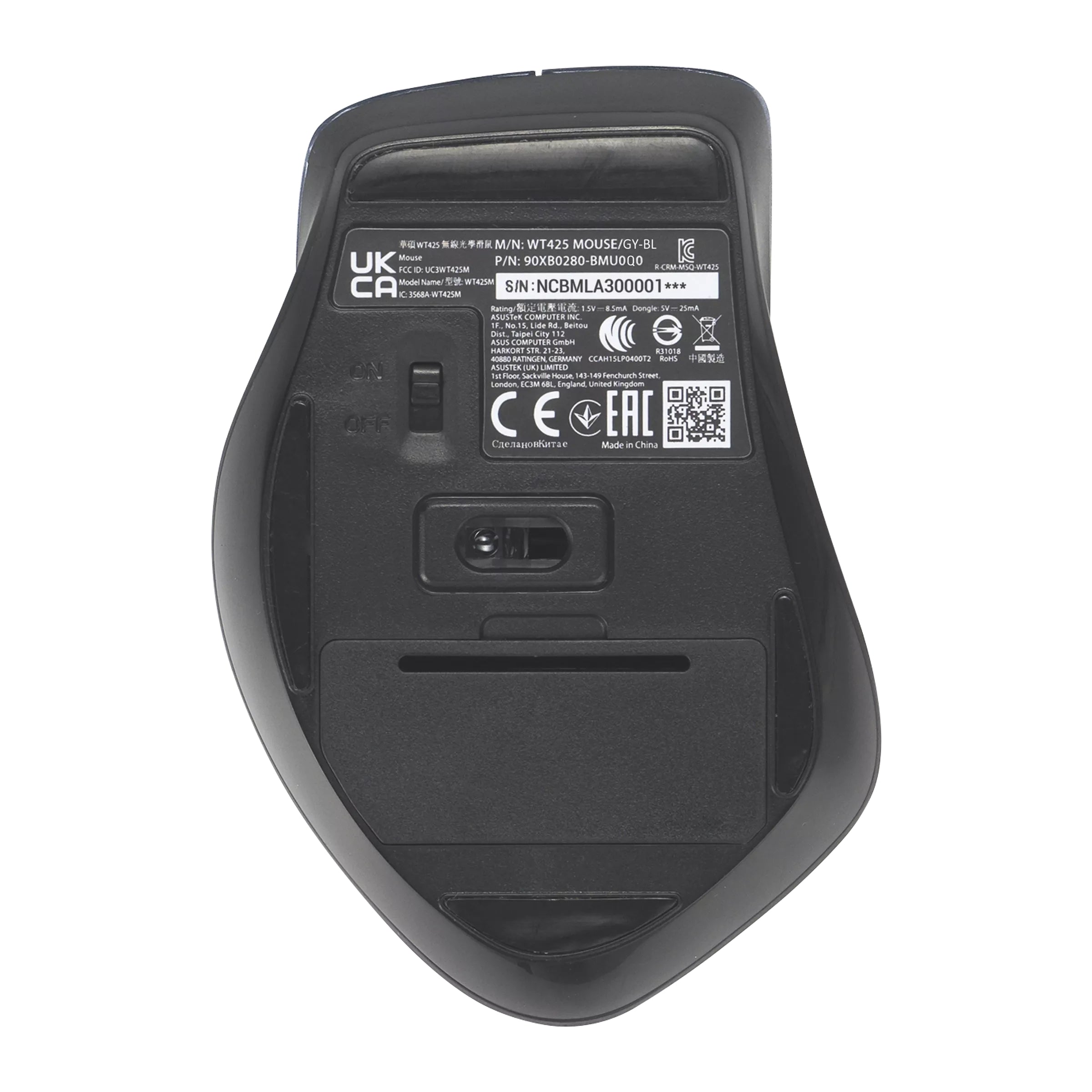 AS MOUSE WT425 OPTICAL WIRELESS GY-BL "90XB0280-BMU0Q0"
