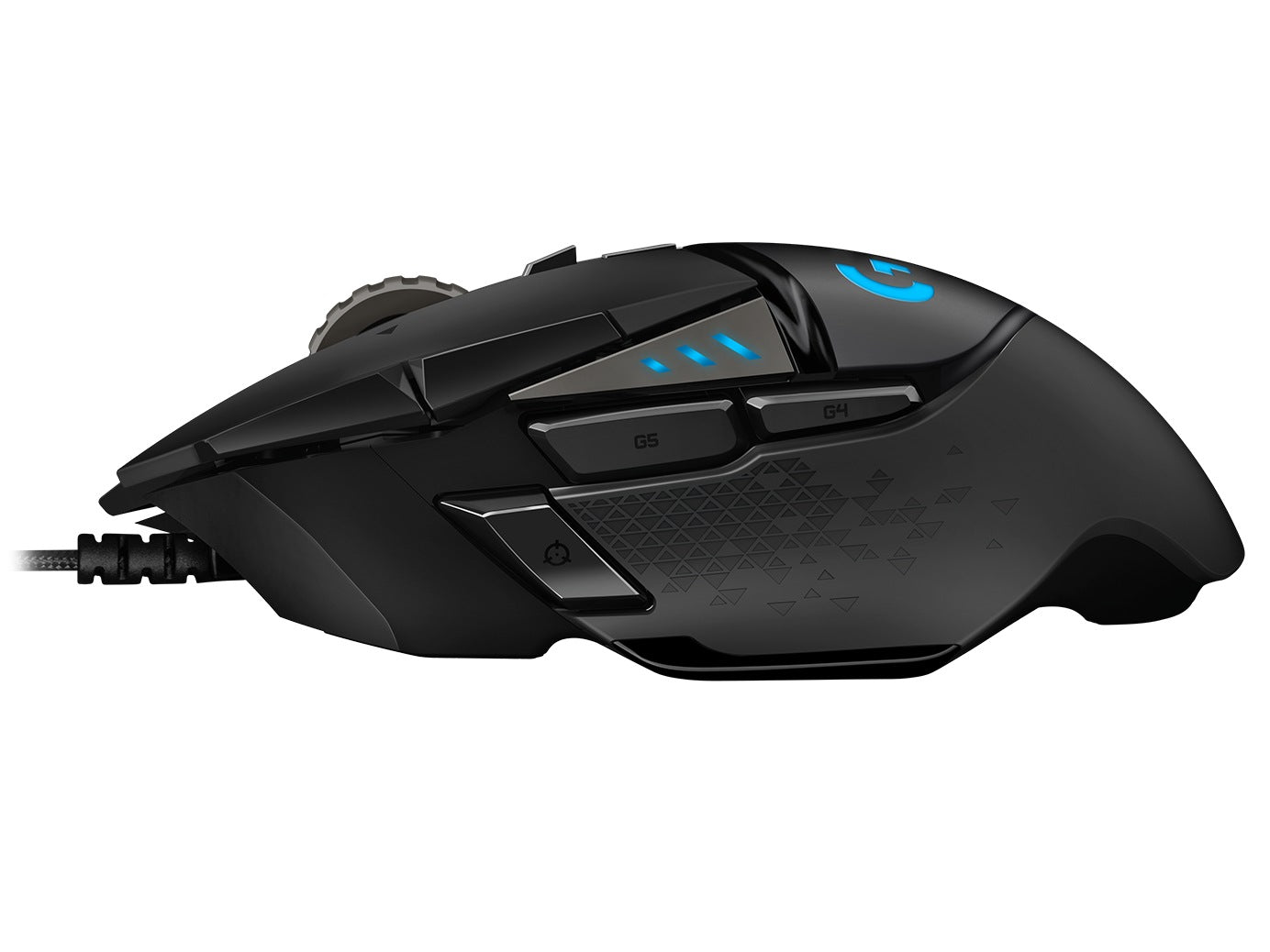 MOUSE LOGITECH, "G502", gaming, cu fir, USB, optic, 16000 dpi, butoane/scroll 11/1, iluminare, butoane programabile, negru, "910-005470"
