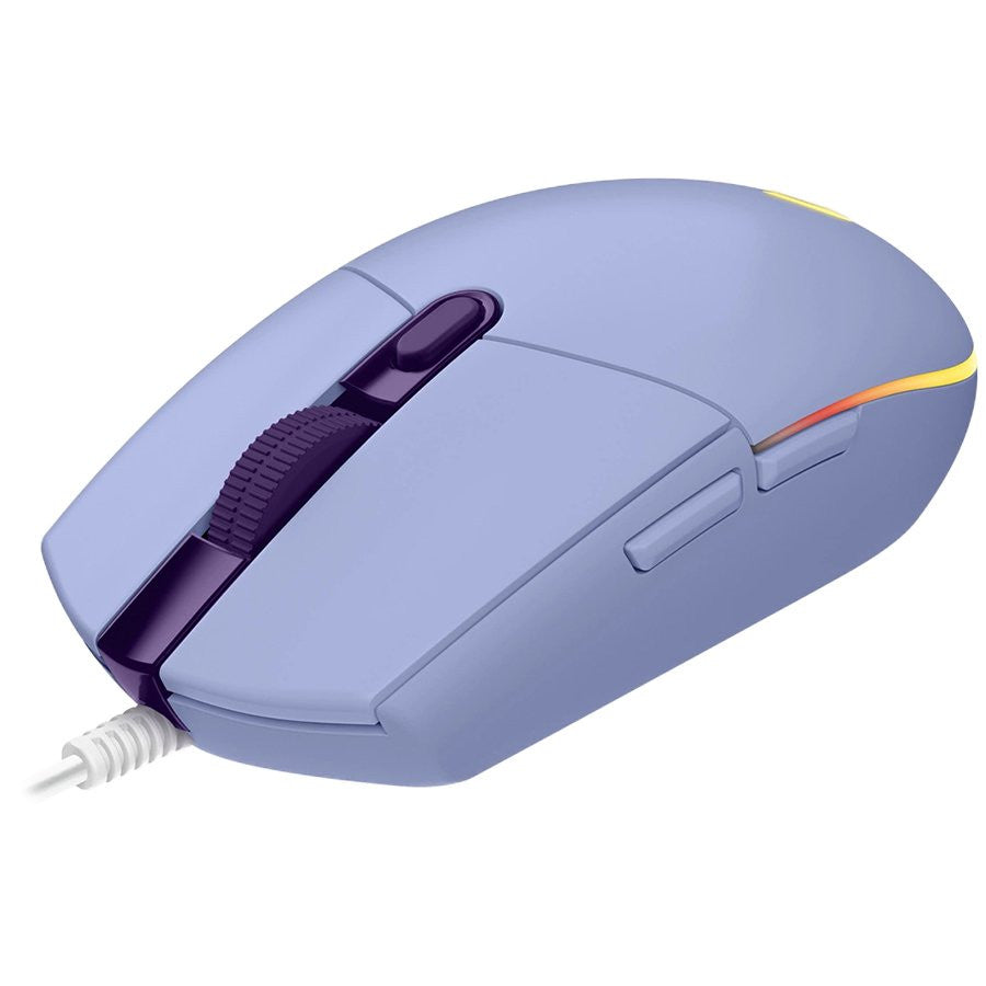 MOUSE LOGITECH, "G102 LIGHTSYNC", gaming, cu fir, USB, optic, 8000 dpi, butoane/scroll 6/1, iluminare, butoane programabile, violet, "910-005854"