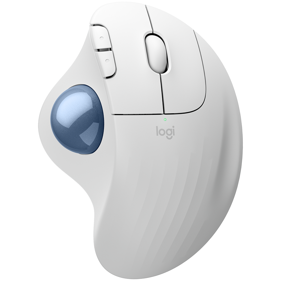 LOGITECH ERGO M575S Wireless Trackball - OFFWHITE+BLUE BALL - BT - EMEA28-935 "910-007030"