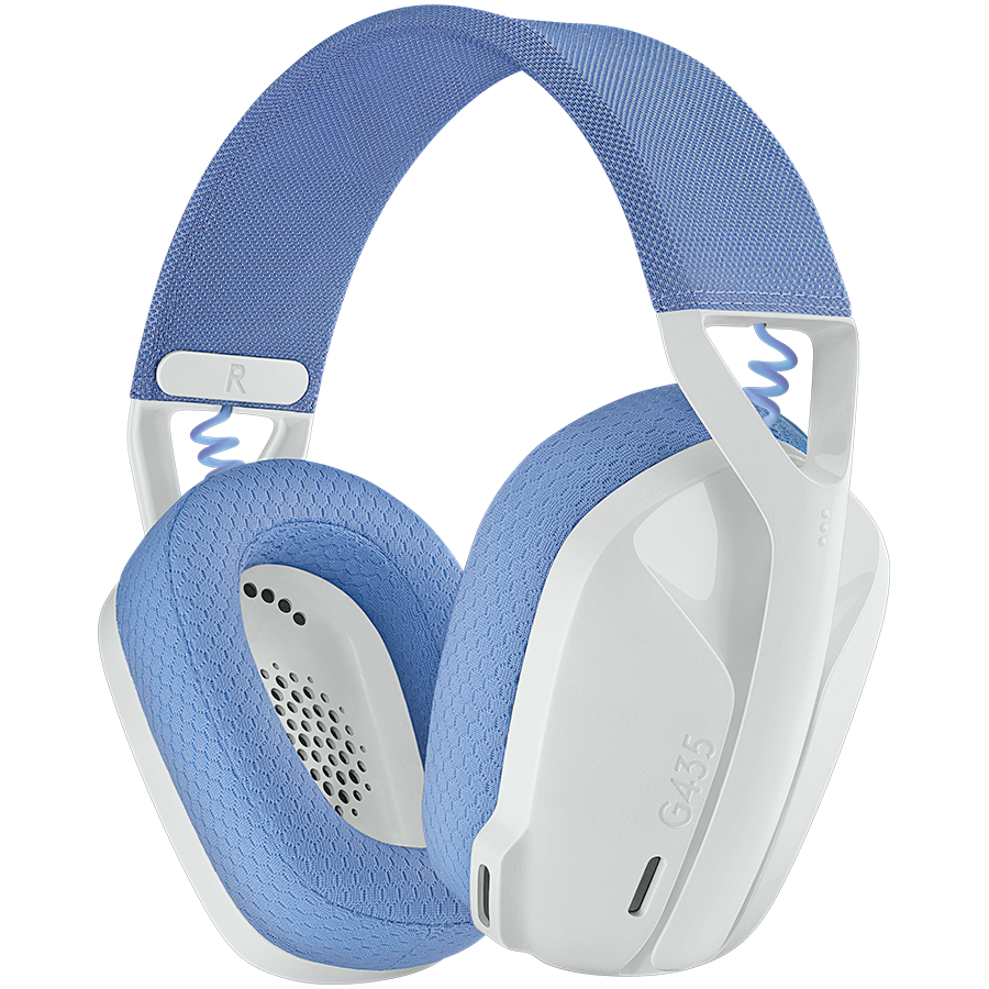 LOGITECH G435 LIGHTSPEED Wireless Gaming Headset - WHITE - 2.4GHZ - EMEA - 914, "981-001074" (timbru verde 0.8 lei)