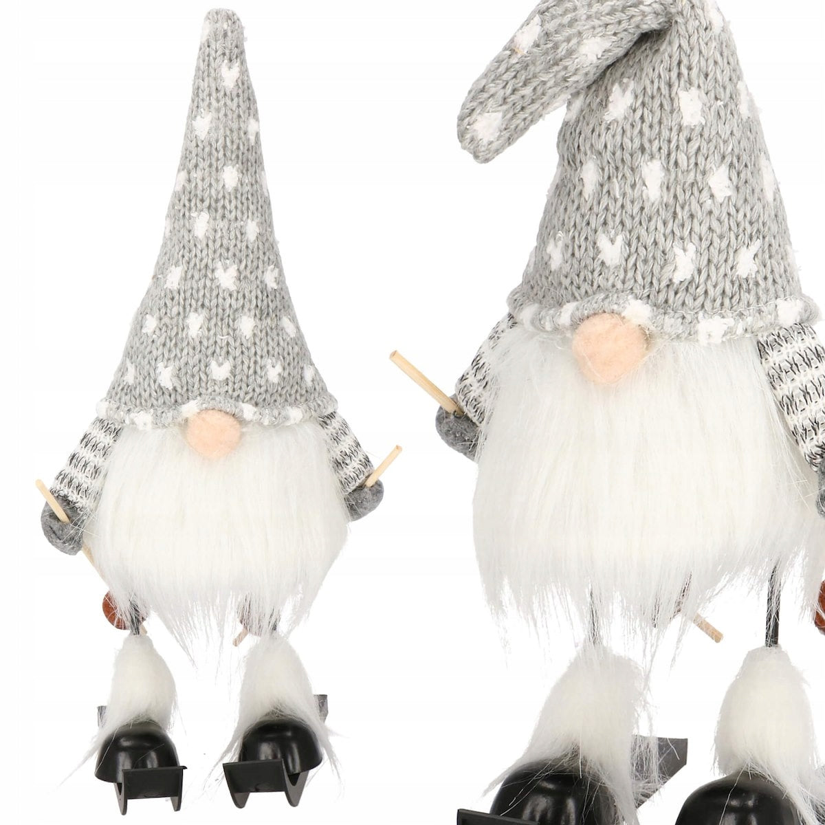 Figurina Craciun, Spiridus pe schiuri, inaltime 33cm