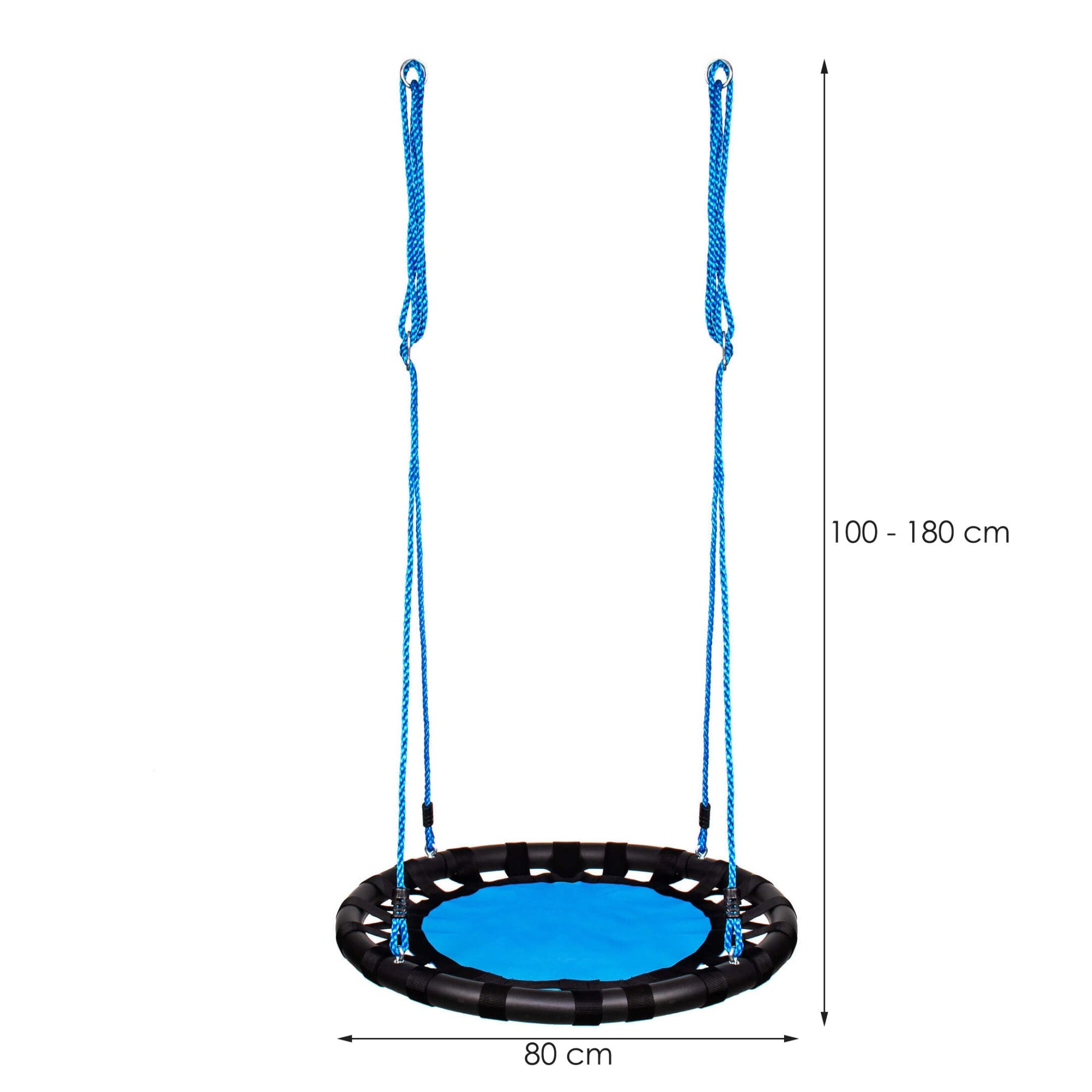 Leagan tip cuib Sersimo NS21, diametru 80cm, inaltime reglabila, pentru exterior, sarcina 100 kg, negru albastru