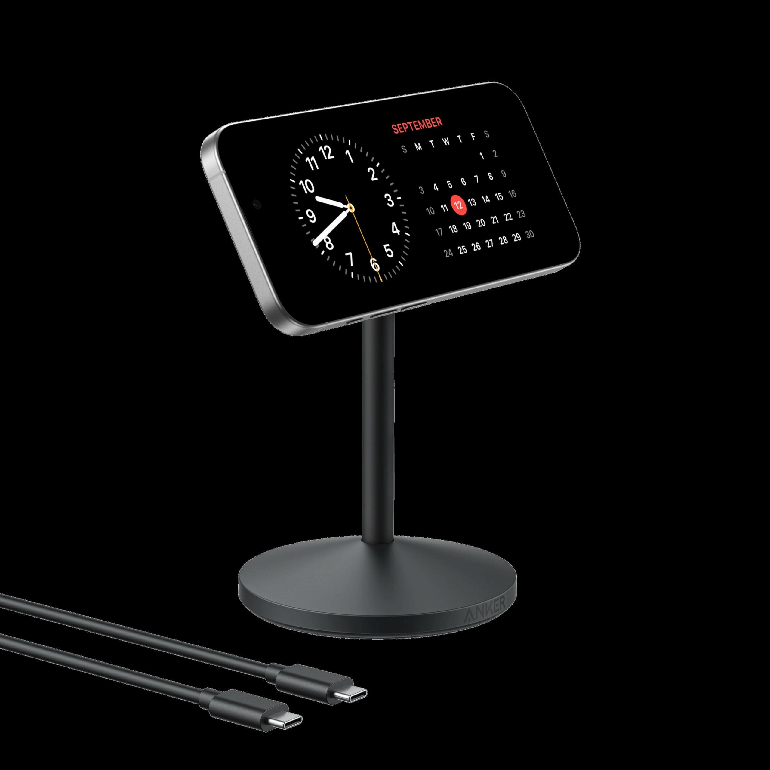 Stand cu incarcare wireless Anker, MagSafe, 15W, fast charge, negru, "A25X1H11" - 0194644205676