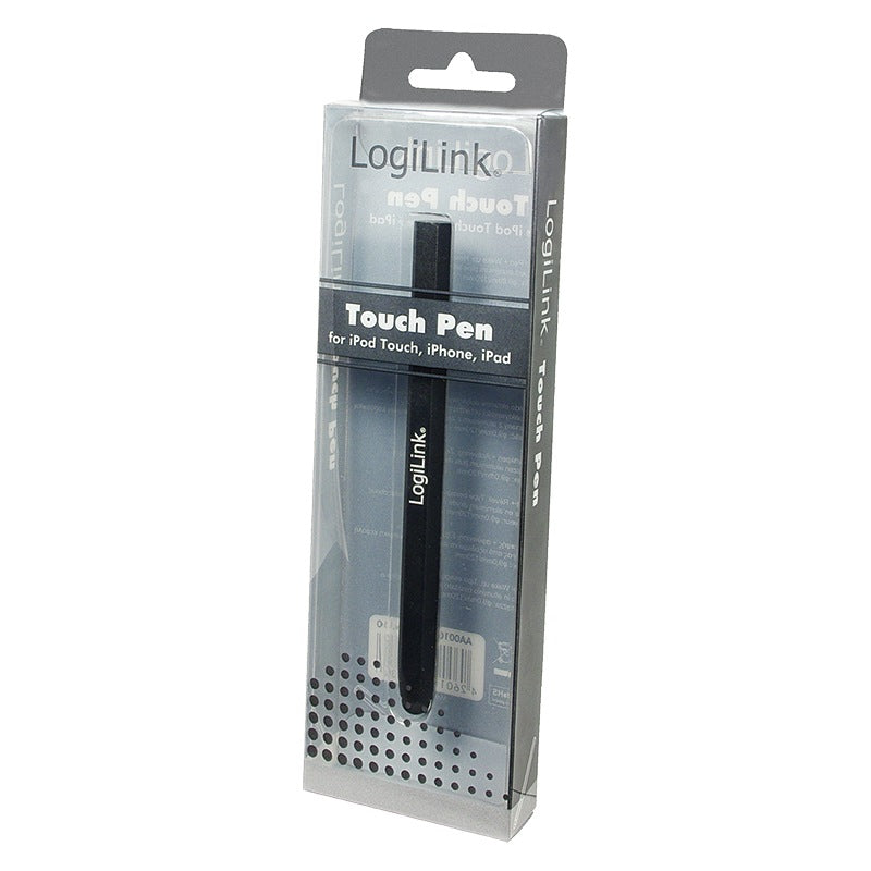 TOUCH PEN LOGILINK, pt. tablete si smartphone, varf din cauciuc, forma hexagonala, aluminiu, negru, "AA0010"