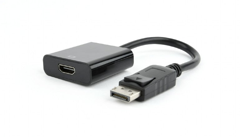 CABLU video GEMBIRD, adaptor DisplayPort (T) la HDMI (M), 10cm, rezolutie maxima Full HD (1920 x 1080) la 60Hz, negru, "AB-DPM-HDMIF-002"