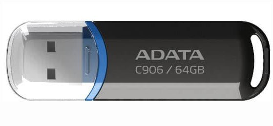 MEMORIE USB 2.0 ADATA 64 GB, cu capac, carcasa plastic, negru, "AC906-64G-RBK"