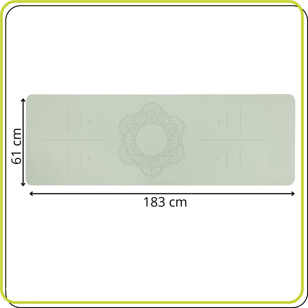 Saltea yoga antiderapanta din TPE, 183x61x0.6 cm, cu curea transport, verde