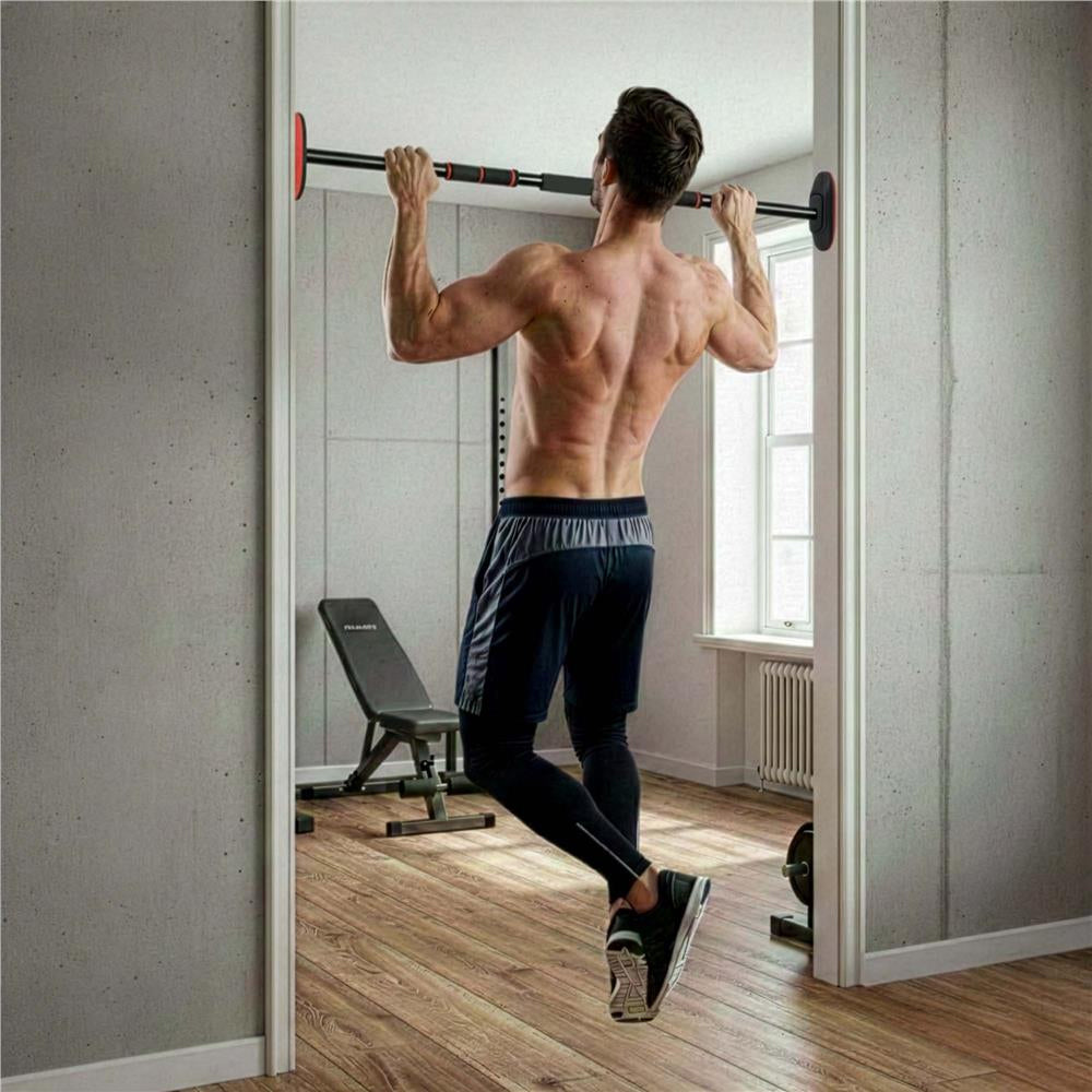 Bara tractiuni reglabila pentru usa 72-105 cm, otel si spuma NBR, capacitate 180 kg, negru