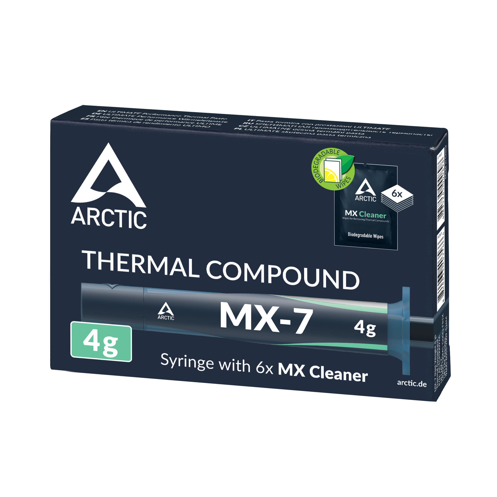 Pasta siliconica Arctic "MX-7", 4g + 6 buc servetele MX Cleaner, densitate 2.9 g/cm3,"ACTCP00092A"