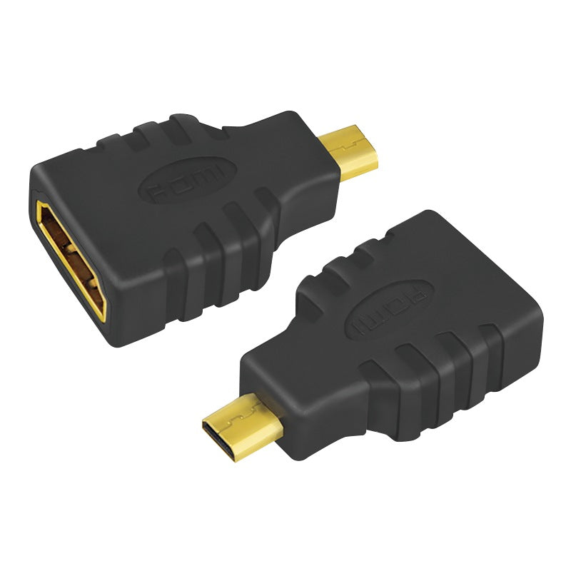 ADAPTOR video LOGILINK, Micro-HDMI (Type D)(T) la HDMI (M), conectori auriti, rezolutie maxima 4K UHD (3840 x 2160) la 30 Hz, negru, "AH0010"