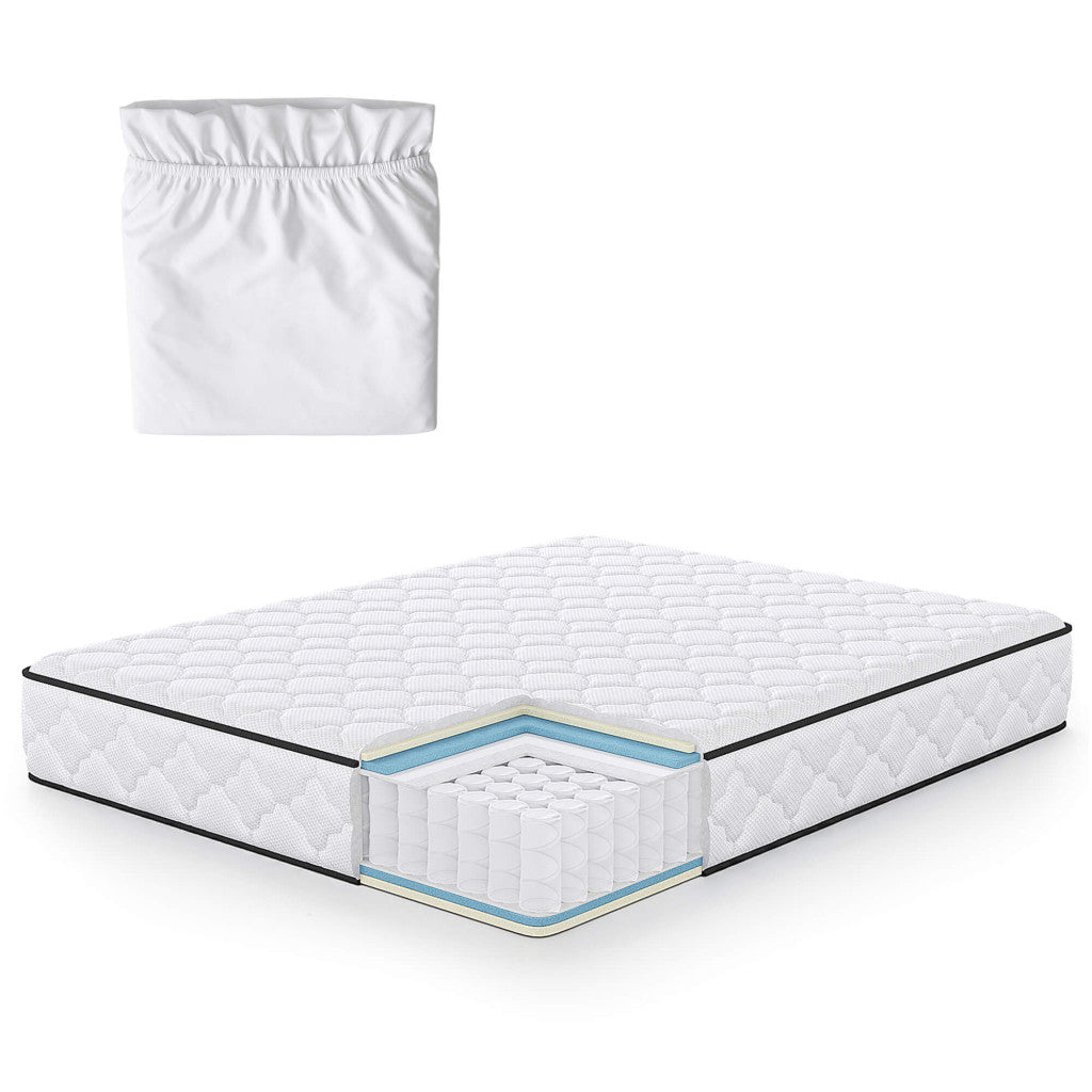 Saltea cu arcuri si husa de protectie, 7 zone confort, duritate H3 medie, inaltime 24 cm, alb, 160x200 cm