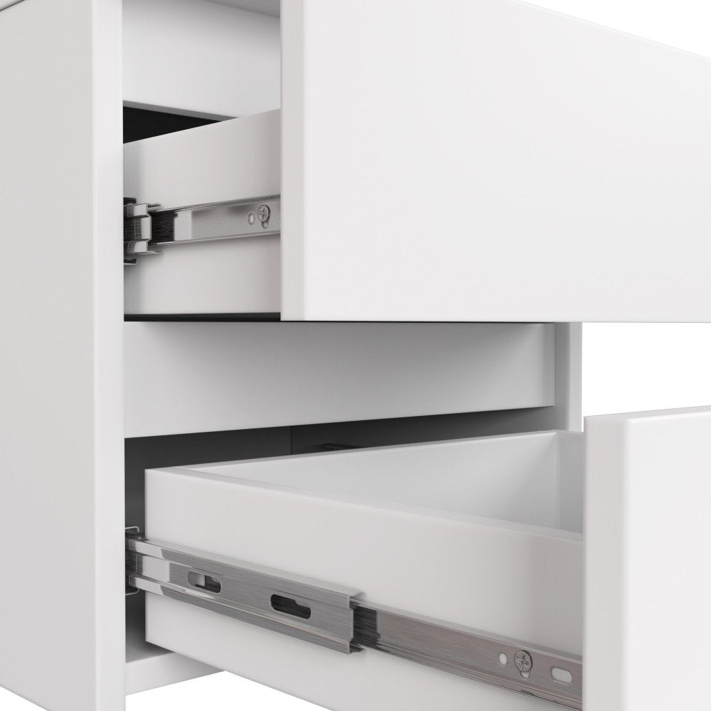 Noptiera cu 3 sertare, PAL laminat 16 mm, 40x35x57 cm, alb
