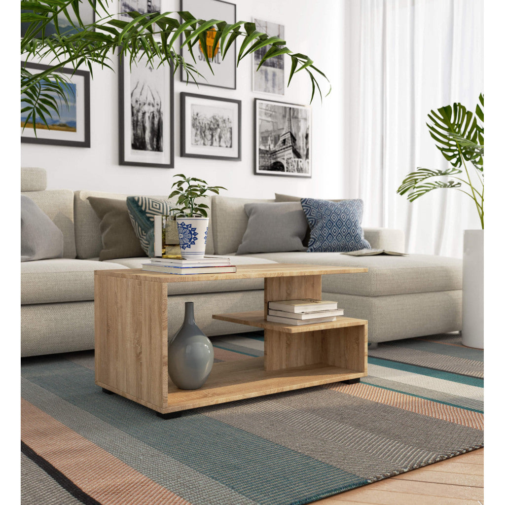 Masuta de cafea, PAL laminat, 90x51x45 cm, stejar sonoma