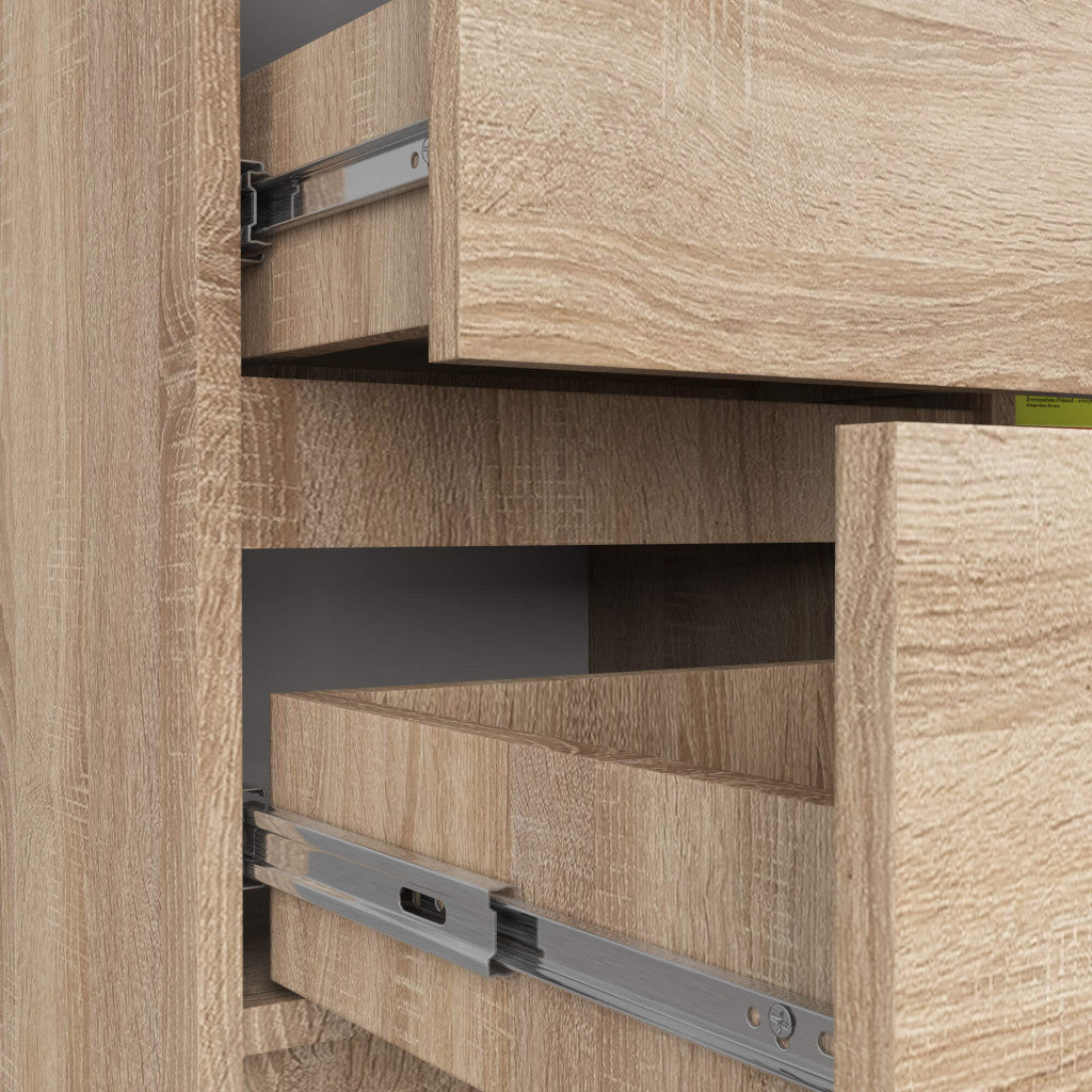 Comoda JERRY cu 3 sertare si dulap cu rafturi, PAL laminat, 80x35x77 cm, stejar sonoma