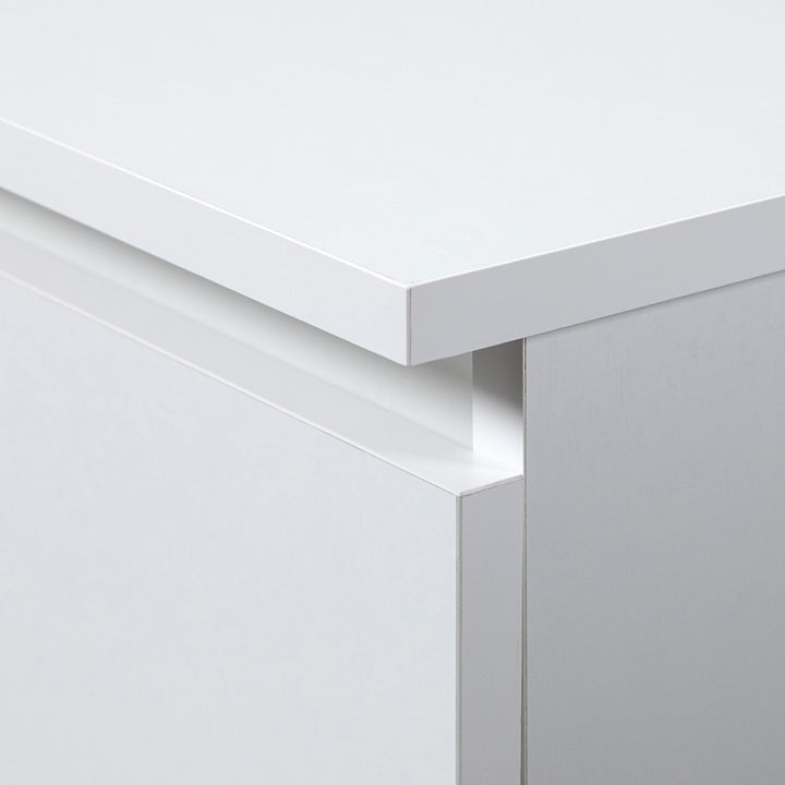 Comoda cu 4 sertare si 2 usi, PAL laminat, 110x35x80 cm, alb mat