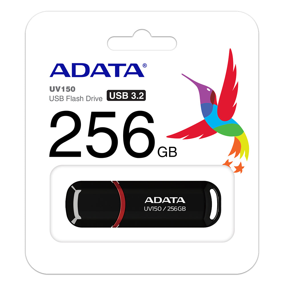 MEMORIE USB 3.2 ADATA 256 GB, cu capac, carcasa plastic, negru "AUV150-256G-RBK"