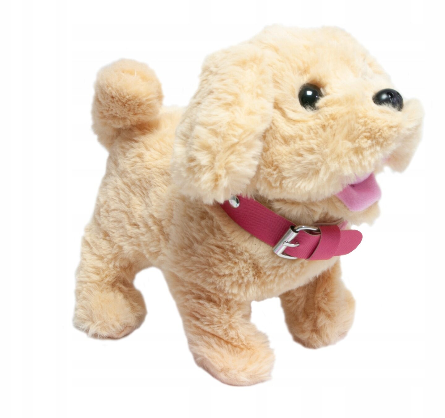 Catel interactiv pentru copii cu sunete, mers, melodii, lesa si accesorii de ingrijire, 23x12x21 cm, bej - 12