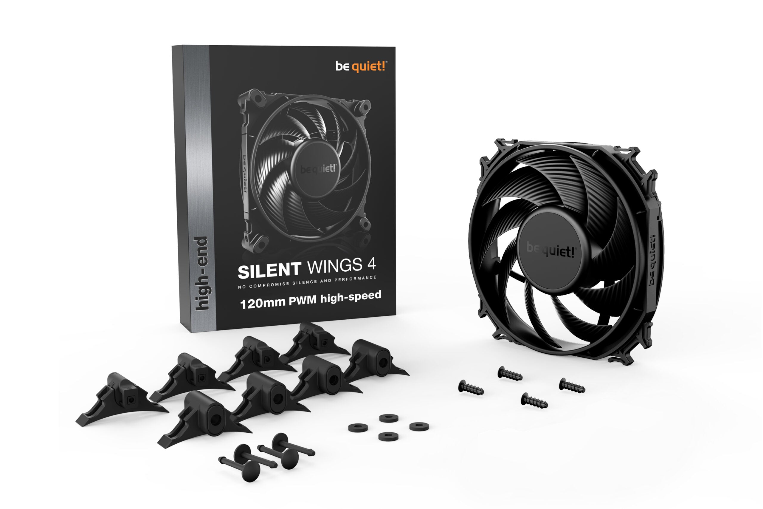Ventilator be quiet! "SILENT WINGS 4 PWM hs"120mm 2500 rpm, Fluid Dynamic Bearing, 4-pin PWM, , "BL094"