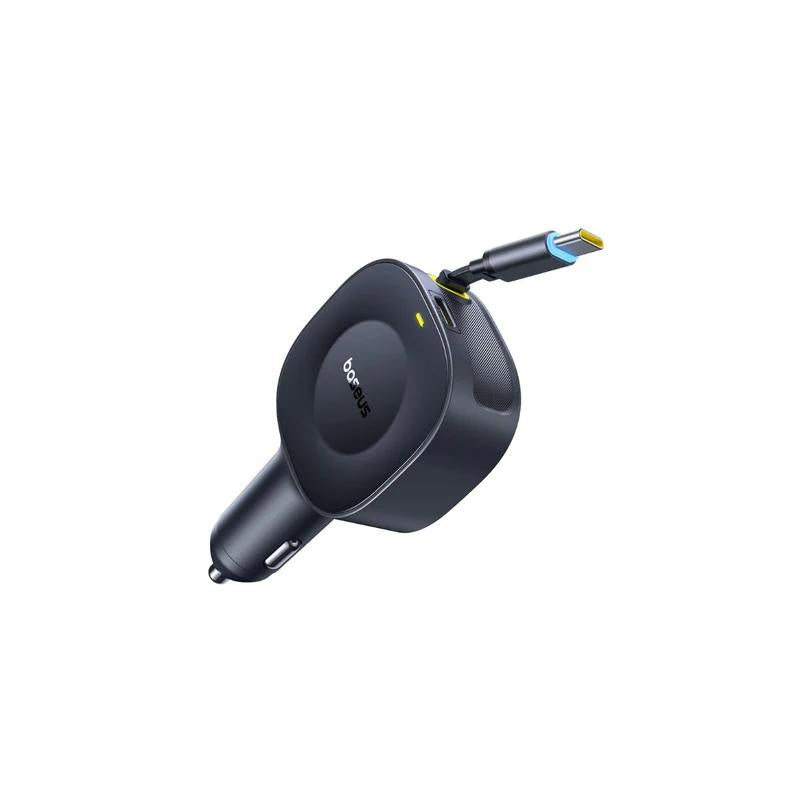 INCARCATOR auto Baseus PrimeTrip VR2, Quick Charge 30W, 1 x USB Type-C, cablu retractabil integrat 1 x USB Type-C, pt. bricheta auto, negru "C0206400" - 6932172692216