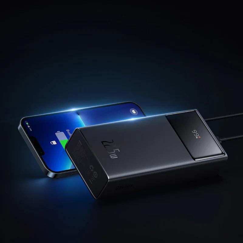 POWER BANK Baseus Star-Lord Digital Display, 30000mAh, 22.5W, 2 x USB; 1 x USB Type-C, digital display pt. status baterie, total 3A, negru "PPXJ080101" - 6932172620714