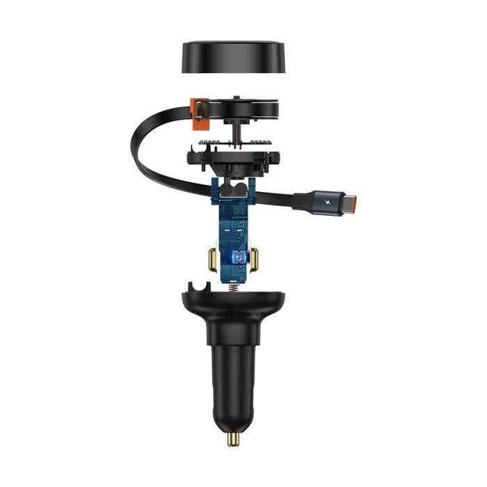 INCARCATOR auto Baseus Enjoyment Pro, 1 x USB Type-C cablu retractabil, 1 x USB , total output 60W, pt. bricheta auto, negru "C00057800111-00" - 6932172635817