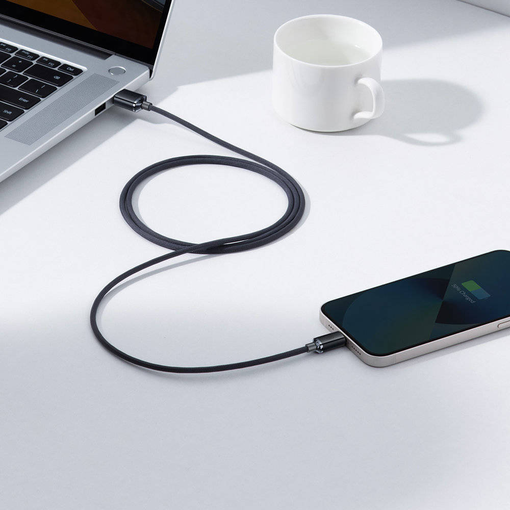 CABLU alimentare si date Baseus Crystal Shine, Fast Charging Data Cable pt. smartphone, USB la Lightning Iphone 2.4A, 1.2m, negru "CAJY000001" - 6932172602680